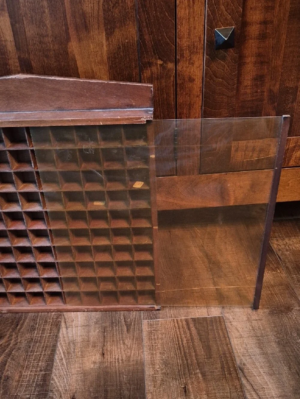 Vintage Wooden Thimble Display Shelf